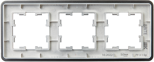 рамка 3-постовая IEK РУ-3-1-Бр металл титан RE Brite - вид с тыльной стороны