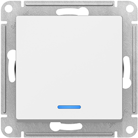 переключатель 1-клавишный Systeme Electric AtlasDesign, с подсветкой, лотос - внешний вид