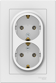 розетка 2-местная Systeme Electric AtlasDesign, з/к, в сборе, лотос - внешний вид