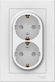 розетка 2-местная Systeme Electric AtlasDesign, з/к, шторки, лотос - внешний вид