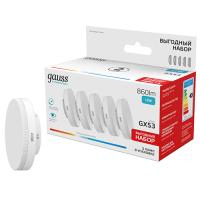 купить Лампа свд 220В GX53 12Вт 4100К 860лм таблетка матовая Gauss комплект 5шт в Йошкар-Оле Лампа свд 220В GX53 12Вт 4100К 860лм таблетка матовая Gauss комплект 5шт