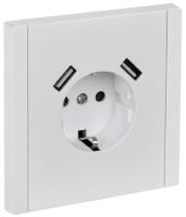 купить Фортепиано белый розетка скрытая 1-мест заземление шторки USB А+А IP20  в Йошкар-Оле Фортепиано белый розетка скрытая 1-мест заземление шторки USB А+А IP20