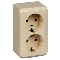 купить Этюд кремовый розетка открытая 2-мест заземление IP20  в Йошкар-Оле Этюд кремовый розетка открытая 2-мест заземление IP20