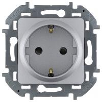 купить Инспириа алюминий розетка скрытая 1-мест заземление шторки IP20  в Йошкар-Оле Инспириа алюминий розетка скрытая 1-мест заземление шторки IP20