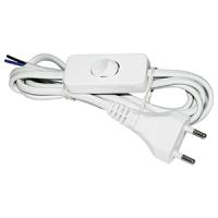 Шнур 2м ШВВП 2*0,75 белый выкл