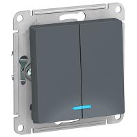 AtlasDesign грифель выключатель 2кл с подсветкой скрытая 10А IP20 
