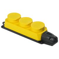 купить Колодка 3-мест 16А желтый каучук заземление IP44 IEK в Йошкар-Оле Колодка 3-мест 16А желтый каучук заземление IP44 IEK