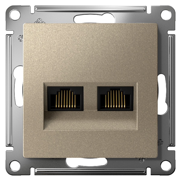 AtlasDesign шампань розетка RJ45 8(4) скрытая 2-ая 