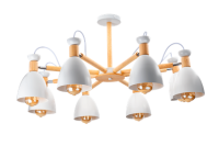 купить Светильник потолочный (люстра) 8*40Вт E27 белый/светлое дерево в Йошкар-Оле Светильник потолочный (люстра) 8*40Вт E27 белый/светлое дерево