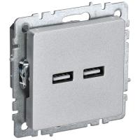 купить Брайт алюминий розетка USB A+A скрытая 2-ая  в Йошкар-Оле Брайт алюминий розетка USB A+A скрытая 2-ая