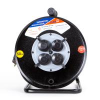 купить Удлинитель 4-мест 50м КГ 3*1,5 черный катушка металл IP44 PlexUp 3500Вт в Йошкар-Оле Удлинитель 4-мест 50м КГ 3*1,5 черный катушка металл IP44 PlexUp 3500Вт