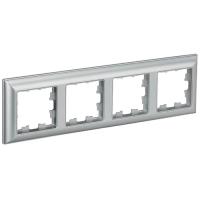 купить Брайт алюминий рамка 4-ая универсально  в Йошкар-Оле Брайт алюминий рамка 4-ая универсально