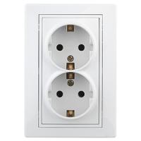 купить Плано белый розетка скрытая 2-мест заземление IP20  в Йошкар-Оле Плано белый розетка скрытая 2-мест заземление IP20