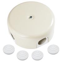 купить Коробка 110*50 круг слоновая кость IP20  пластик Bironi в Йошкар-Оле Коробка 110*50 круг слоновая кость IP20  пластик Bironi