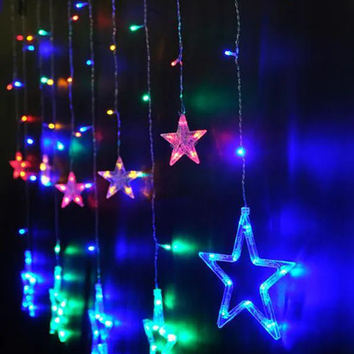 Гирлянда занавес 2*1м мульти 138свд с контроллером IP20 прозрачный провод 8 режимов