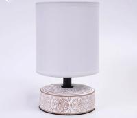 купить Светильник настольный 1*40Вт E14 бежевый/белый Estares узор/патина в Йошкар-Оле Светильник настольный 1*40Вт E14 бежевый/белый Estares узор/патина