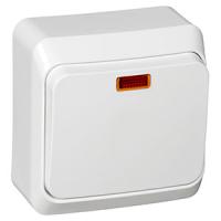 купить Этюд белый выключатель 1кл с подсветкой открытая 10А IP20  в Йошкар-Оле Этюд белый выключатель 1кл с подсветкой открытая 10А IP20