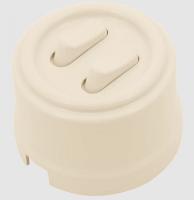 Бирони ваниль выключатель 2кл открытая 10А IP20  клавишный  Jantera