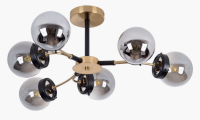 Светильник потолочный (люстра) 6*60Вт E27 черный/латунь