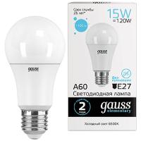 Лампа светодиодная 220В Е27 15Вт 6500К 1480лм стандарт A60 матовая Gauss 