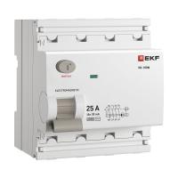 Выключатель дифференциальный (УЗО) 4Р 25А 30мА AC 6кА ВД-100N EKF PROxima