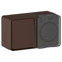AtlasDesign Profi54 коричневый блок Р+В1кл открытая горизонтально заземление шторки IP54