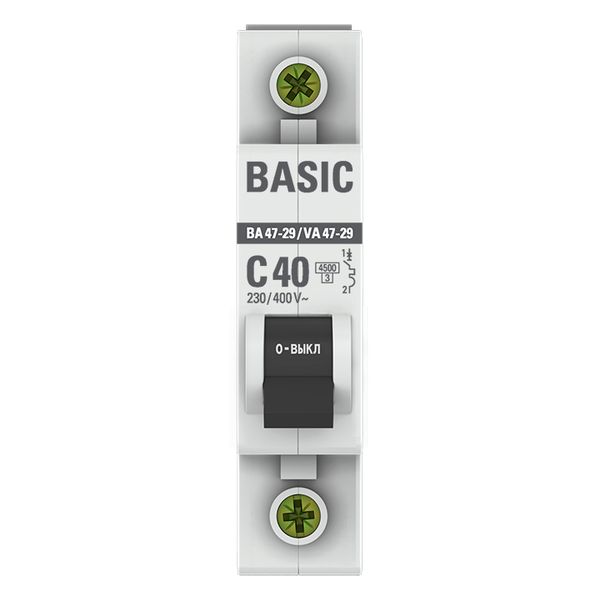 Автомат 1Р 40А C 4,5кА ВА47-29 EKF Basic 