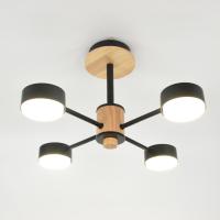 Светильник потолочный (люстра) 4*15Вт GX53 черный/дерево Светильник потолочный (люстра) 4*15Вт GX53 черный/дерево