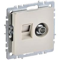 купить Брайт бежевый розетка RJ45+TV оконечная скрытая 2-ая  в Йошкар-Оле Брайт бежевый розетка RJ45+TV оконечная скрытая 2-ая