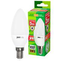 Лампа свеча свд Е14 5Вт 3000К 400лм С37 матовая Jazzway 