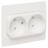 купить Стокгольм белый розетка скрытая 2-мест шторки IP20  в Йошкар-Оле Стокгольм белый розетка скрытая 2-мест шторки IP20