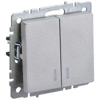 купить Брайт алюминий выключатель 2кл с подсветкой скрытая 10А IP20  в Йошкар-Оле Брайт алюминий выключатель 2кл с подсветкой скрытая 10А IP20