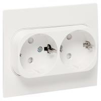 купить Стокгольм белый розетка скрытая 2-мест заземление шторки IP20 в Йошкар-Оле Стокгольм белый розетка скрытая 2-мест заземление шторки IP20