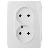 купить ЭРА12 белый розетка скрытая 2-мест IP20  в Йошкар-Оле ЭРА12 белый розетка скрытая 2-мест IP20