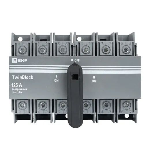 Рубильник 3Р 125А TwinBlock EKF  реверсивный 
