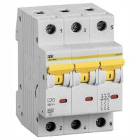 Автомат 3Р 20А C 6кА ВА47-60М IEK 