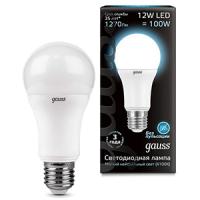 Лампа светодиодная 220В Е27 12Вт 4100К 1200лм стандарт A60 матовая Gauss Black