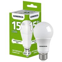 Лампа светодиодная 220В Е27 15Вт 4000К 1500лм стандарт A60 матовая GENERICA (IEK) 