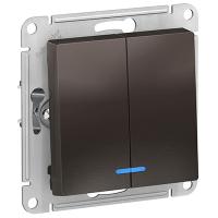 AtlasDesign мокко выключатель 2кл с подсветкой скрытая 10А IP20 