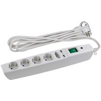 купить Фильтр сетевой 5-мест 2м ПВС 3*0,75 белый выкл USB ЭРА в Йошкар-Оле Фильтр сетевой 5-мест 2м ПВС 3*0,75 белый выкл USB ЭРА