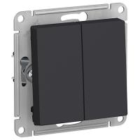 AtlasDesign карбон выключатель кнопочный 2кл скрытая 10А IP20 