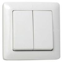Хит белый выключатель 2кл скрытая 6А IP20 