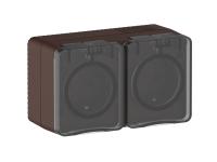 AtlasDesign Profi54 коричневый розетка открытая 2-мест заземление шторки IP54 