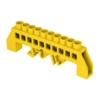 купить Шина нулевая 8*12 10групп комбинированный DIN-изолятор типа "Стойка" желтый на DIN-рейку/монтажную п в Йошкар-Оле Шина нулевая 8*12 10групп комбинированный DIN-изолятор типа "Стойка" желтый на DIN-рейку/монтажную п