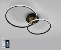 купить Светильник потолочный (люстра) свд 50Вт 3000К-6500К 5000лм черный/золото пульт диммер Мобильное прил в Йошкар-Оле Светильник потолочный (люстра) свд 50Вт 3000К-6500К 5000лм черный/золото пульт диммер Мобильное прил