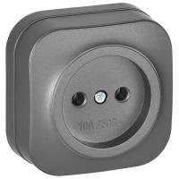 купить Глори сталь розетка открытая 1-мест IP20 в Йошкар-Оле Глори сталь розетка открытая 1-мест IP20