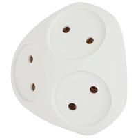 купить Разветвитель 3-мест 10А белый треугольник пластик ЭРА  в Йошкар-Оле Разветвитель 3-мест 10А белый треугольник пластик ЭРА