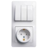 купить Глосса белый блок Р+В3кл скрытая вертикально заземление IP20 в Йошкар-Оле Глосса белый блок Р+В3кл скрытая вертикально заземление IP20