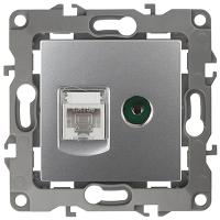 ЭРА12 алюминий механизм RJ45+TV скрытая 1-ая  