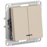 AtlasDesign песочный выключатель 2кл с подсветкой скрытая 10А IP20 